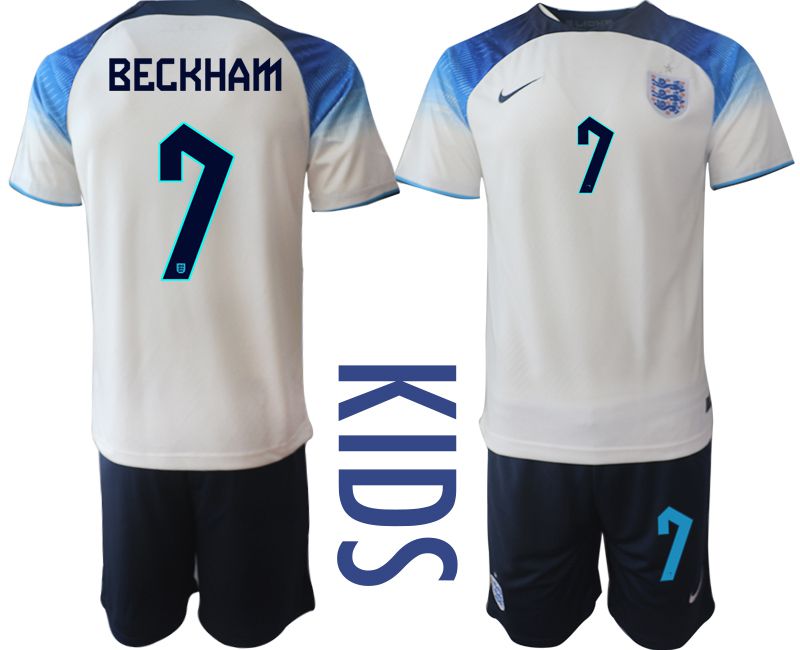 Youth 2022 World Cup National Team England home white 7 Soccer Jersey